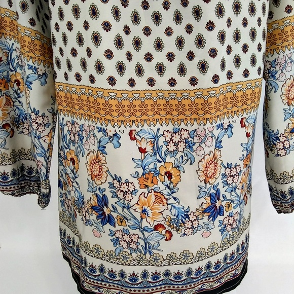 Tantrum Floral Boho Women's Blouse 3/4 Sleeves Size Small - Picture 5 of 6